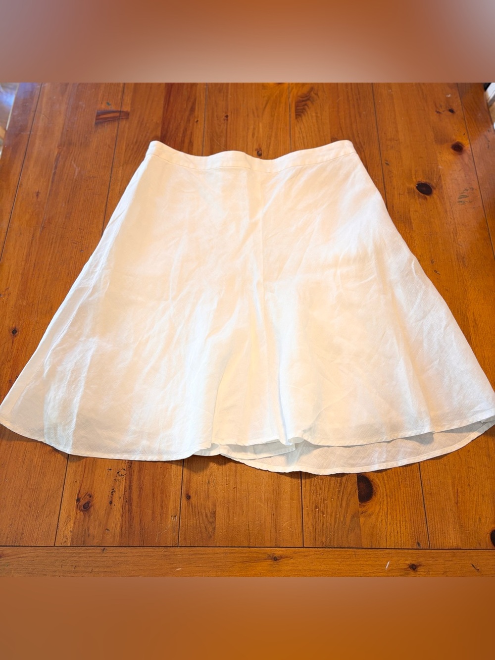 Vintage Banana Republic White A-Line Skirt 100% Linen Size 12